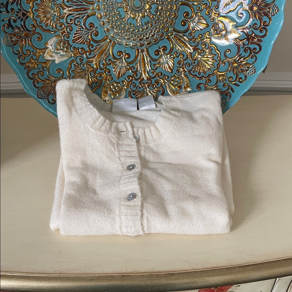 Moda International Cream Button-Front Knit Cardigan